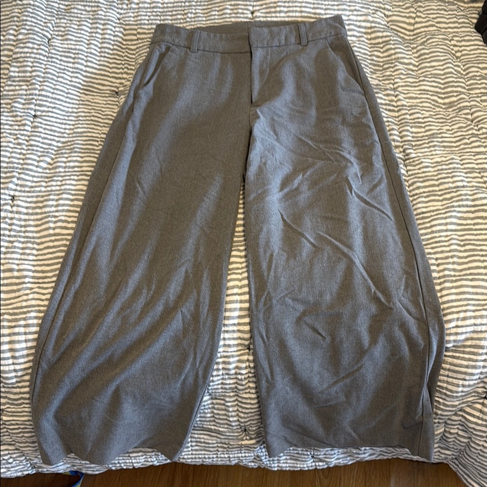 Gray Wide-Leg Trousers